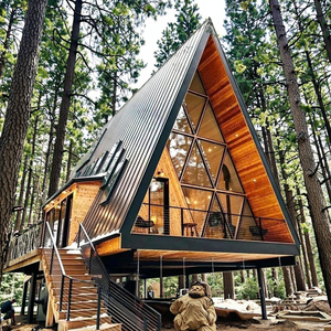 Lấy cảm hứng từ rừng ổn định chống ăn mòn bằng gỗ prefab nhà Internet Celeb thu hút khách sạn Kỳ nghỉ chống gió thép không thấm nước - Product Image 4