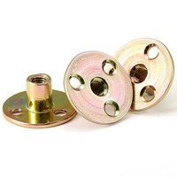 Écrous de blocage ronds à trois trous multi-finitions en zinc pour pieds de canapé, capuchons de vis métriques M6 M8 M10 M12