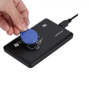 มินิ USB RFID T5577บัตรสติกเกอร์แท็กสายรัดข้อมืออ่านโรงแรมระบบที่สำคัญ RFID Reader Writer