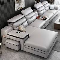 Canapé d'angle modulaire en cuir véritable de haute qualité au design moderne, inclinable, en forme de L, pour salon de luxe