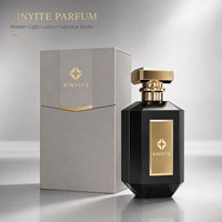 Flacon de parfum rectangulaire à facettes 100 ml, style luxe moderne, en verre ambré, rouge ou noir, vide, pour contenir des parfums.