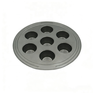 Moule à muffins de 7 tasses en acier épais, avec poignée large. Revêtement antiadhésif de qualité supérieure, idéal pour cuire des muffins et des cupcakes pour les fêtes - Product Image 1