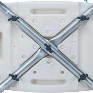 Chaise de douche pour personnes âgées et handicapées, siège de bain antidérapant en alliage d'aluminium blanc avec pieds antidérapants, équipement de sécurité pour salle de bain - Product Image 2