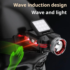 USB sạc <span class=keywords><strong>mini</strong></span> Zoom Led Đèn Pha đa chức năng Kính thiên văn câu cá ánh sáng ngoài trời cảm giác nắp đèn đỏ SOS khẩn cấp đèn lồng - Product Image 4