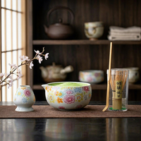 Ensemble de démarrage Matcha de style Washi esthétique avec glaçure sans plomb et outil de préparation professionnel pour une cérémonie Zen sûre