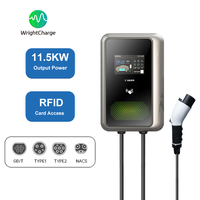Yeni WrightCharge S03 AC EV Şarj Cihazı 11.5kW CE Sertifikalı TUV Onaylı WiFi Özellikli Web Sayfası Kontrollü Tip 2 Fiş IP65 Dereceli