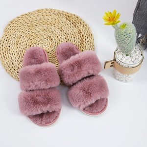 Pantuflas Personalizadas de Lana de Angora para Invierno/Primavera, Antideslizantes, Suaves, Cálidas y Esponjosas, Sandalias de Casa de EVA, Venta al Por Mayor a Precio Económico - Product Image 2