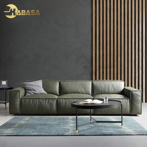 Sofá de salón de plumas de cuero Vegano para el hogar sofá tapizado seccional marrón a precio barato de lujo - Product Image 2