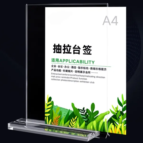 Wholesale Custom Clear A3 A4 A5 Size Top Loading Double Sided Plastic Sign Holder