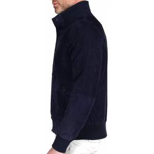Blouson bomber décontracté pour homme en daim léger avec fermeture à boutons et col montant, idéal pour l'automne - Product Image 3