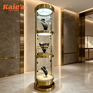 <span class=keywords><strong>Vitrina</strong></span> de Exhibición de Joyería de Acero Inoxidable, Exhibidor de Joyería de Lujo, Exhibidor para Centro Comercial - Product Image 1