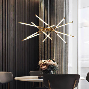 Lampadario a Tubo LED in Ferro per <span class=keywords><strong>Soggiorno</strong></span>, Camera da Letto, Sala da Pranzo, <span class=keywords><strong>Cucina</strong></span>, Illuminazione Moderna per Interni con Telecomando - Product Image 3