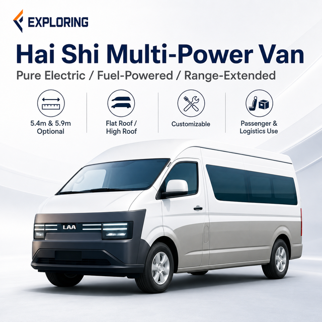 Hai Shi Multi-Power Van Pure Electric Fuel Powered Range Extended Passenger and Logistics Commercial Vehicle