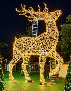 Décorations de Noël géantes en taille réelle, rennes <span class=keywords><strong>lumineux</strong></span> pour l'extérieur, décorations imperméables, lumières de rennes - Product Image 1