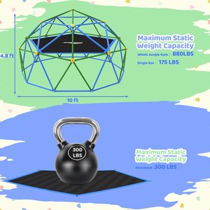 Amaca a cupola da arrampicata all'aperto per bambini con cupola antiruggine geometrica da arrampicata per bambini che supporta 880 libbre - Product Image 3