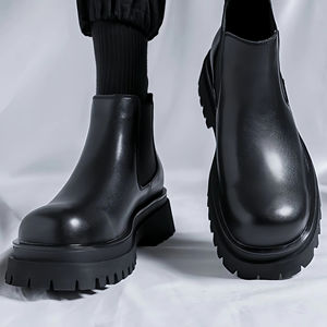 Scarpe <span class=keywords><strong>da</strong></span> <span class=keywords><strong>Uomo</strong></span> con Plateau Alto, Stivaletti Casual <span class=keywords><strong>Chelsea</strong></span> con Rialzo, Stivali Invernali <span class=keywords><strong>da</strong></span> <span class=keywords><strong>Uomo</strong></span>, Scarpe Eleganti - Product Image 3