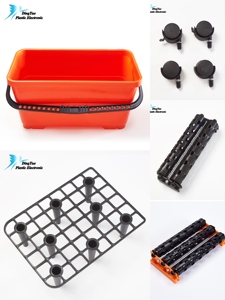 Kit de nettoyage pour carreleurs : Seau rectangulaire en plastique de 24 L <span class=keywords><strong>avec</strong></span> roulettes doubles, grille et éponge flottante pour jointoiement et lavage de carreaux 2026 - Product Image 3