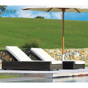 Chaise de piscine, lit d'extérieur, chaise longue en <span class=keywords><strong>plastique</strong></span> tressé, chaise longue de <span class=keywords><strong>jardin</strong></span>, chaise longue d'hôtel, chaise longue moderne avec roulettes - Product Image 3