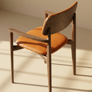 Chaise de salle à manger de luxe en bois de frêne avec siège rembourré, accoudoirs ergonomiques, mobilier contemporain pour la maison, l'hôtel, le restaurant PISANO - Product Image 5