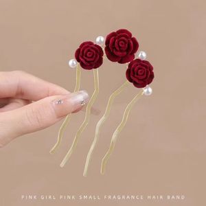 กิ๊บติดผมทรงจีนแบบใหม่ ประดับมุกและดอกกุหลาบ  หวีติดผม  เครื่องมือแฟชั่นใหม่  กิ๊บหนีบผม - Product Image 6