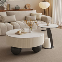 Table basse moderne ronde en pierre frittée, ensemble de tables basses pour salon, petit appartement, mobilier de maison