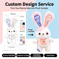 Peluche Lapin Personnalisable avec Bouton, Poupée Confort Lapin Rembourrée pour Filles, Cadeau d'Anniversaire pour Enfants