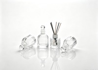 Flacon diffuseur d'arômes élégant en verre transparent sculpté, flacon vide de 50/100 ml pour parfum et bâtonnets diffuseurs