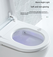 Ensemble WC intelligent entièrement automatique avec télécommande 220V, en céramique, à poser au sol, design de luxe, cuvette allongée, drainage en S