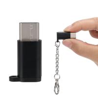 Adaptador USB Tipo C, Convertidor de USB-C Macho a Micro USB Hembra, Conector de Cable para Android con Llavero