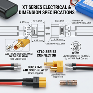 Özel XT30 XT60 XT90 Silikon Kablo Demeti Elektronik Güç Kablosu Montajı XT Kablolama Lityum Pil Endüstriyel Ekipmanlar için - Product Image 3