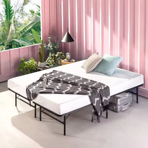 Hot bán có thể gập lại Nữ Hoàng Kích thước đen đen thông minh mềm Nệm hỗ trợ kim loại nền tảng khung giường - Product Image 5