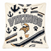 Couverture polaire personnalisée pour l'esprit scolaire, couverture imprimée avec la mascotte de l'équipe de football américain pour regarder les matchs au stade
