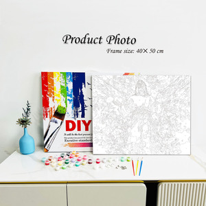 40*50cm Modern DIY Oil Painting Jesus 3 Brushes and Pigment DIY Paint by Numbers for Adults <b>Frameless</b> - Product Image 2