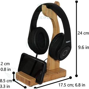 Soporte de bambú duradero para auriculares, colgador original para auriculares con ranura para soporte para Iphone, soporte para auriculares - Product Image 2