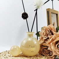 Bouteille de parfum sphérique transparente pour aromathérapie Diffuseur d'huile essentielle à extrémité ouverte facile avec bouchon de pompe Forme plate
