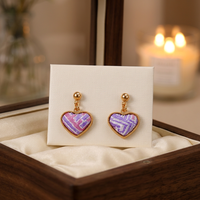 Boucles d'oreilles cœur chics pour femmes, bijoux pendantes en textile tissé pour les sorties, les fêtes et les occasions spéciales