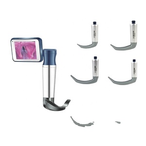 Matériel d'exploitation hospitalier Support réutilisable <span class=keywords><strong>en</strong></span> acier inoxydable Lames jetables Laryngoscope vidéo numérique portable - Product Image 1