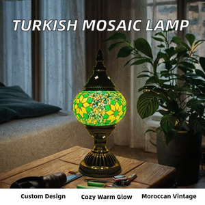Modern DIY Moroccan Vintage <b>Table</b> Lamp Turkish Mosaic Design Iron Body Electric Power Simple Feature WiFi for Home Decoration - Product Image 3
