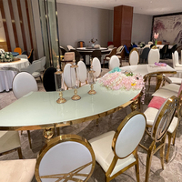 Grande qualité moderne luixury 4 places 6 places 8 places meubles de maison tables et chaises de salle à manger en acier inoxydable doré