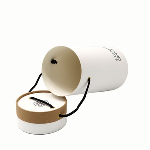 Recyclable Elegant Custom Logo White Cardboard Paper Tube Packaging with Rope for Clothing <b>Garments</b> Pants Shirts Storage - Product Image 4