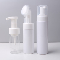 Flacon pompe mousseur cosmétique en plastique 100ml 150ml 200ml avec applicateur pulvérisateur et brosse intégrée pour nettoyants et mousses