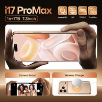 Nouveau Smartphone 5G I17 Promax OLED 16+1 To Android 15 NFC Octa Core LTE HD pour le jeu (Français, Allemand, Espagnol)
