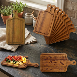 Planche à découper rectangulaire en bois d'acacia éco-durable, épaisseur 1,5 cm, passe au lave-vaisselle, pour fruits, légumes, usage en cuisine - Product Image 3