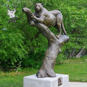 抽象的な大きな野生のヒョウの彫刻ブロンズキャスティングランニングパンサーブラスヒョウの彫像 - Product Image 4