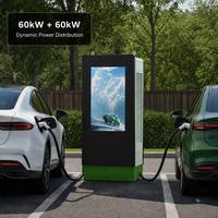 Station de recharge rapide DC 120 kW pour véhicules électriques, double connecteurs CCS2 GBT, pour parking commercial