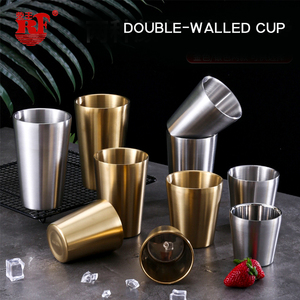 Vaso Apilable de Acero Inoxidable 304/201 Dorado/Plateado para Restaurante Coreano de BBQ, Vasos Térmicos de Doble Pared con Aislamiento al Vacío, Taza de Espresso - Product Image 2