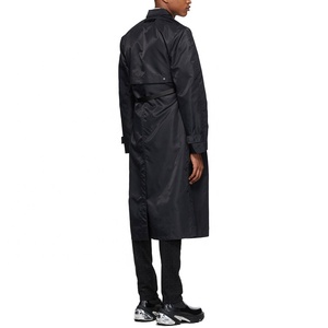 High Quality Fashion Design Custom Nylon <strong>Black</strong> <strong>Trench</strong> <strong>Coat</strong> <strong>Men</strong> - Product Image 3