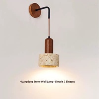 Lampe murale vintage en pierre de style zen pour chevet, balcon, salon, fond de télévision, escalier, couloir, lampe LED