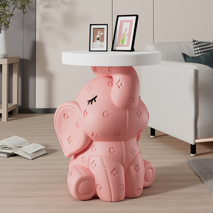 Elephant <b>Side</b> <b>Table</b> Leather Cartoon <b>End</b> <b>Table</b> Nightstand for Living Room <b>Sofa</b> Bedside Decor Housewarming Gift - Product Image 3