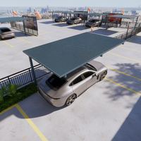 Abri voiture en aluminium, design moderne, toit en polycarbonate imperméable, structure en aluminium, abri pour 3 voitures, stationnement extérieur.